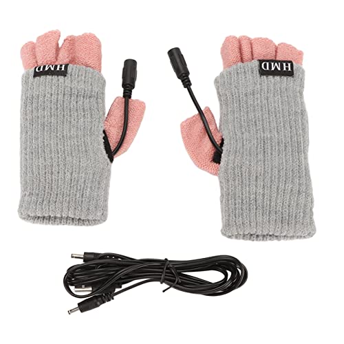 USB Warmer Gloves ,Adult Winter Soft Fashionable Fingerless Heating Gloves Warmer for Office Work Cy