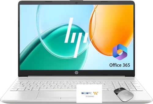 Image of HP 15.6 inch Business & Student Laptop, 16GB RAM, 512GB SSD, Microsoft 365, AMD High Performance Processor, Thin & Lightweight, Mouse & Sleeve Included, Natural Silver