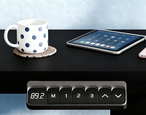 JUMMICO Höhenverstellbarer Schreibtisch, 150 x 60 cm, Elektrisch Schreibtisch Höhenverstellbar, Ergonomischer Steh-Computertisch, Schwarz