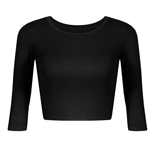 Women Slim Fit Basic Round Neck 3/4 Sleeve Casual Y2K Cute Yoga Crop Top Workout Shirts