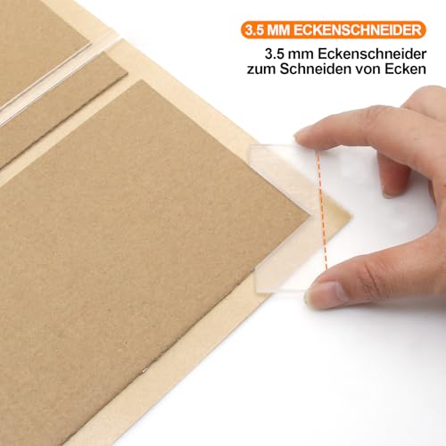 KIBBEH 4er-Pack Buchdeckel-Führungswerkzeug, transparentes Acryl-Buchbindewerkzeug für Anfänger, Buchbindedeckel-Werkzeug für Alben, Tagebücher, Planer und das Herstellen von Buchdeckeln.