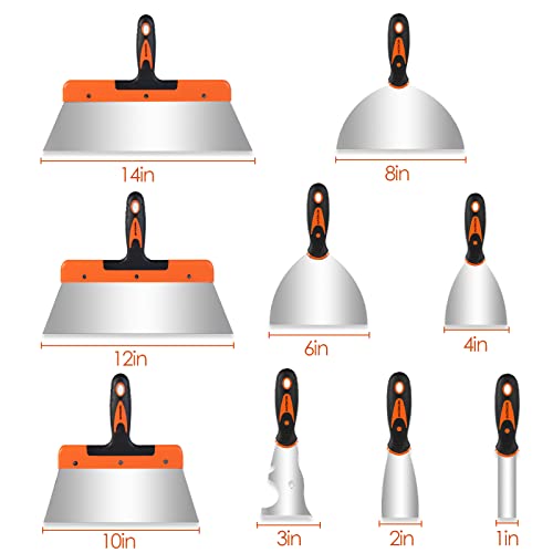 Matework HPK9 Putty Knife,9 Piece Stainless Steel Paint Scraper Tool Set,With Taping Knife Tool thumb #1