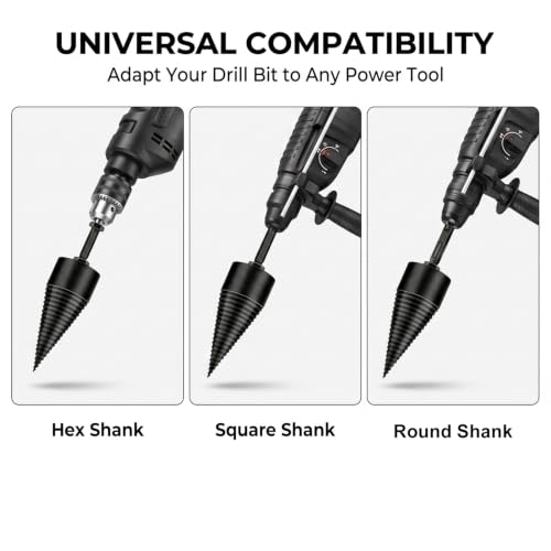 GicCheShark 45mm Firewood Splitter Drill Bit Set