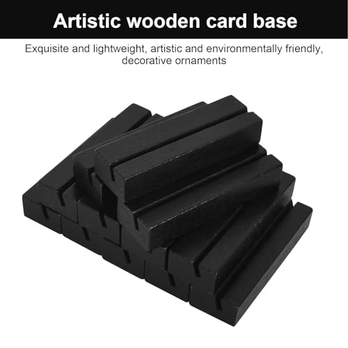 DEARBAG 12-Piece Wooden Card Holder, Black Beech Wood Menu Card Holder for Restaurants Weddings Banquets Parties 8 x 2.5 x 1.5 cm - Image 3