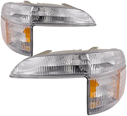 HEADLIGHTSDEPOT Chrome Housing Park Light Compatible with Ford Mercury Explorer Mountaineer 1995-2001 Sport Trac Includes Left Driver and Right Passenger Side Park Lights
