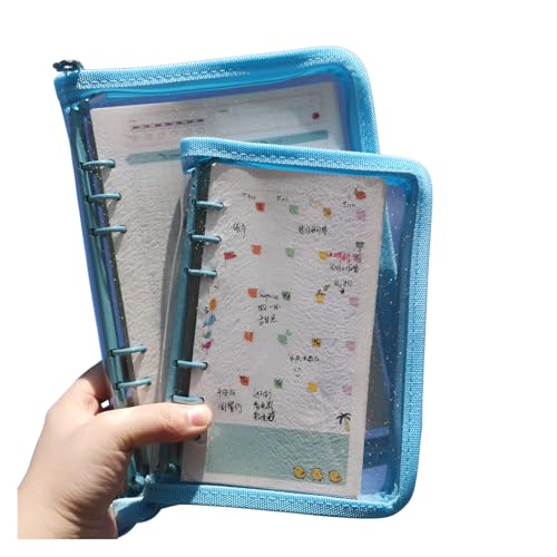 [Aishaba]2025新 シール帳 バインダー【A5/A6サイズ&6穴】透明 シール バインダー 花柄ファスナー付き 可替えカバー 軽量設計 Insスタイル 多色選択 柔らかい素材で ルーズリーフ マルチユース オフィス学用品