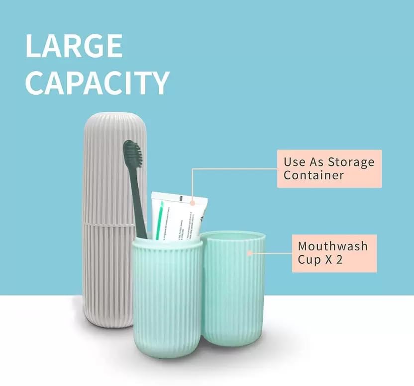 Image of Plastic Portable Toothbrush Storage Case for Travel Bathroom Hiking Camping Pen Pencil Stationery Box for Healthy Life, Toothbrush Holder (Pack of 1)