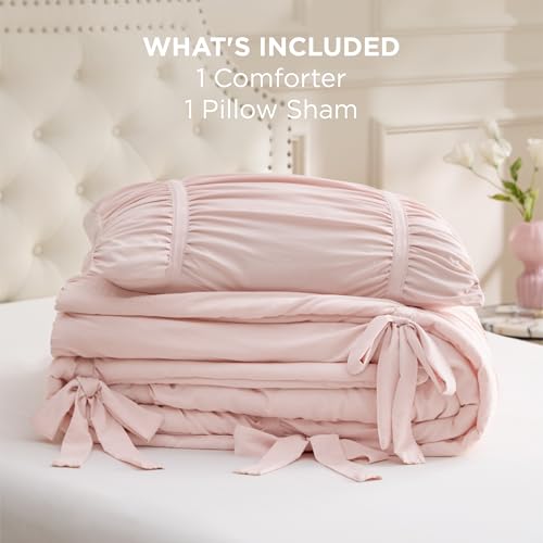50% Off Bedsure Pink Twin Comforter Set for Girls - Image 8