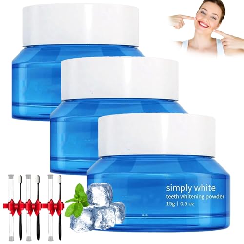 Seymal Polvo blanqueador Luminoteeth, Polvo blanqueador de Dientes Snow Powder, Magic Whitening blanqueamiento instantáneo y eliminación de Manchas, sin sensibilidad, Pasta de Dientes Segura(3pcs)