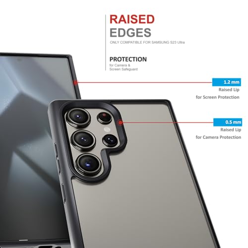 Image of Case for Samsung Galaxy S23 Ultra, [Anti-Yellowing Technology] [Military Grade Drop Protection] Shockproof Slim Hybrid Phone Case for Samsung Galaxy S24 Ultra 5G - Carbon Black