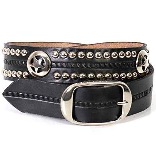 Hot Leathers 11065 Black Size 36 Leather Western Star and Studs Belt