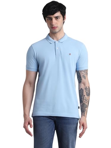 Image of Jack & Jones Men Cotton Polo Collar Slim Fit T-Shirt