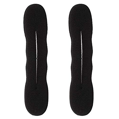 Imagen de 2 x rizador negro esponja pinza de pelo estilo brioche fabricante de pelo Twist rizador donut herramientas para niñas damas uso creativo y útil