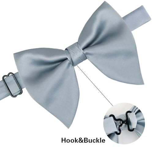 Image of Alizeal Velvet Pre-tied Adjustable Bow Tie for Men Oversize Formal Solid Tuxedo Bowtie