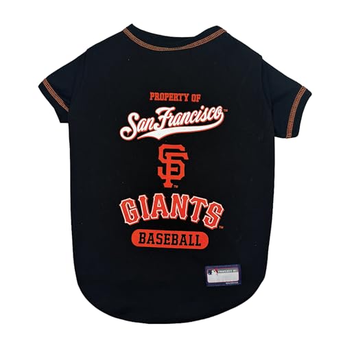 MLB SAN Francisco Giants Dog T-Shirt, Medium. - Licensed Shirt for Pets Team Colored with Team Logos. - Premium Stretchable Materials for The Comfort of Your Dog & cat.