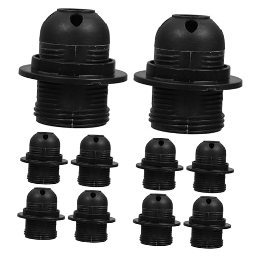 DIYEAH 10pcs Lamp Holder Replacement Threaded Light Socket Adapter for Desk Pendant Lamps Black Light Bulb Socket