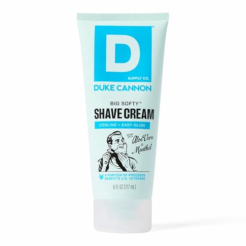 Duke Cannon Supply Co. Big Softy Shaving Cream for Men - 6 fl oz - Cooling Easy-Glide Shave Cream - Made with Aloe Vera & Menthol