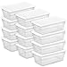 Sterilite 16428012 6 Quart/5.7 Liter Storage Box, White Lid with Clear Base (Pack of 12)