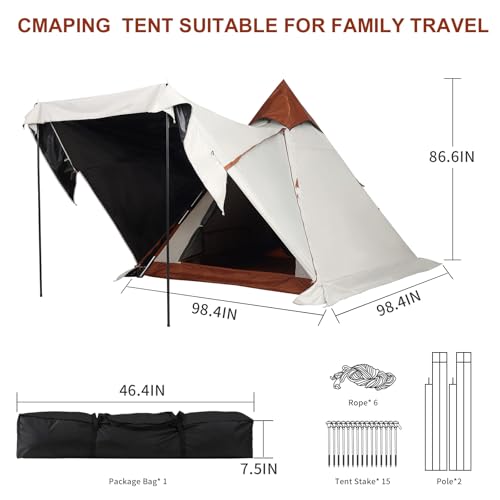Carpa tipi para camping resistente al agua 4-6 personas miniatura 2