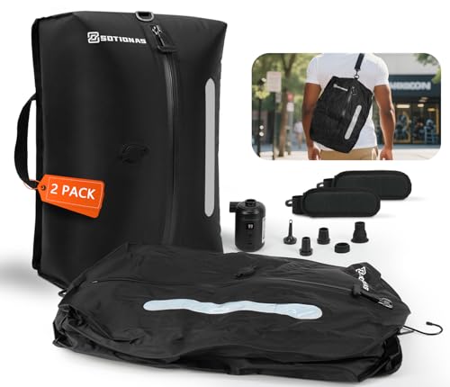 2Pack Vacuum Seal Bags For Clothing Travel With Wireless Pump | Waterproof Reusable Compression Bags with Shoulder Strap for Luggage and Suitcase, Space Saver Vacuum Seal Packing Cubes for Clothes