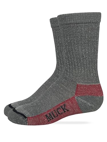 MUCK Boot Kids Merino Wool Mid Calf Boot Socks 2 Pair Pack