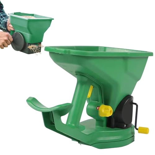 Spargitore Manuale Da Giardino - Seminatrice A Manovella Con Serbatoio Da 1,5L, Spandiconcime Manuale Per Semi Piccoli, Impugnatura Ergonomica | Spargitore A Manovella Per Prato, Seminatrice Portatile