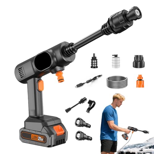 Lnhgh Hidrolimpiadora Sin Cable | Lanza De Alta Presión Sin Cable,Accesorio Limpiador Portátil De Mano para Limpieza Exterior De Casa Coche Patio Entrada Terraza