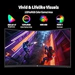 KTC H27S5C 27" Curved Gaming Monitor, 1440P QHD 144Hz 120Hz Monitor, 1500R HVA Panel, HDR400, Adaptive Sync, 400nits, HDMI 2.0 x2, DP 1.4, VESA 100x100 PC Monitor - Image 3