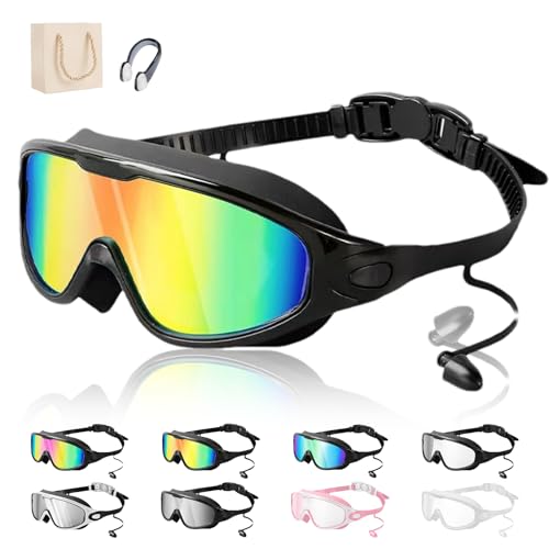 DianSCJ My Cool Summer Goggles No Leaking Swim Glasses for Men Women Youth Wide View Anti Fog&Uv Swimming Glasses (B)