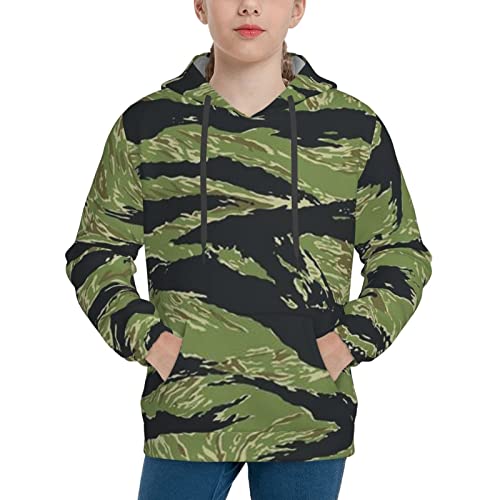 Bikinsex Youth Vietnam Tiger Stripe Camo Hoodies Soft Hooded Pullover Sweatshirts For Girls Boys #TOP7