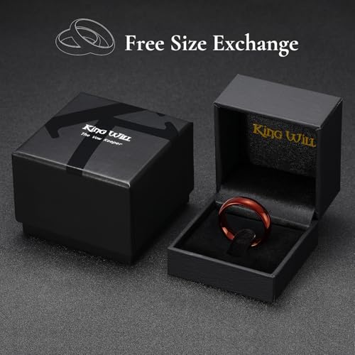Image of King Will Men's Women's Tungsten Carbide Ring 24k Gold Plated Rose Gold Plated Domed Polished Finish Wedding Band