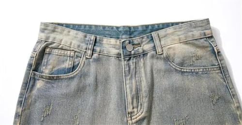 Men Cowboy Pants Hip Hop Loose Baggy Washed Trousers Print Straight Jeans2