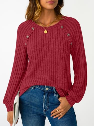 Image of LILLUSORY Womens Tops Long Sleeve Shirts Fall Lightweight Sweaters