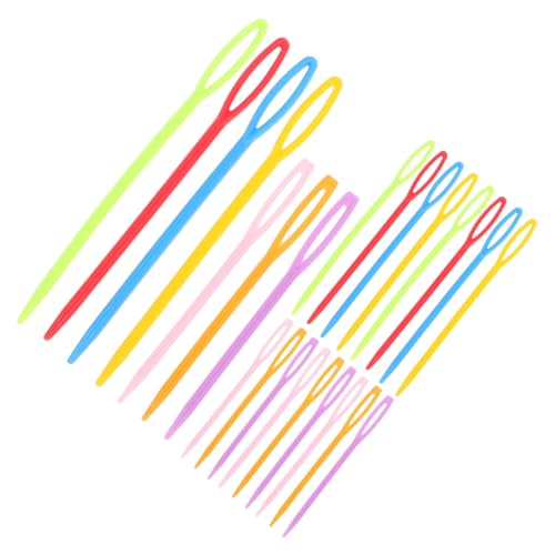 IWOWHERO Kids Craft Sewing Needles Set 40pcs Plastic Large Eye Needles 7cm 9cm Weaving Darning Tools