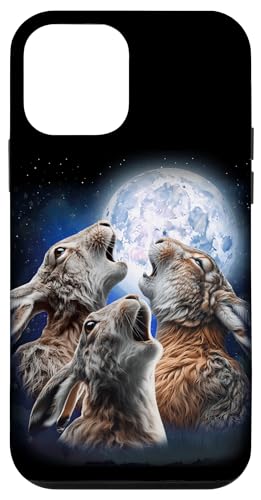 Installazione facile Custodia per iPhone 12 mini 3 lepri che ululano alla luna divertente lepre coniglio coniglio amante