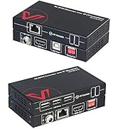 4K HDMI USB KVM Extender TCP/IP Over Single Cat5e/6 up to 120M(390ft), 1080P@120Hz, Plug & Play, ...