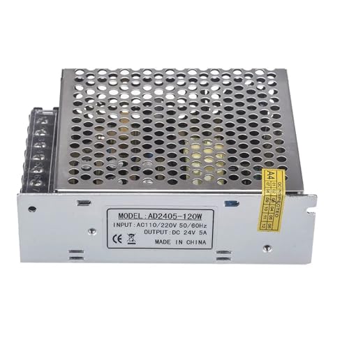 Transformateur DC 24V 5A à découpage avec boîtier métallique de protection