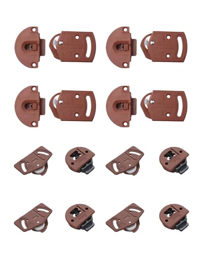 HUVZOR Pack 8 Uds. Kit Ruedas para Puertas Correderas,Con Guía para Armarios Empotrados,Ferretería para muebles de alta calidad,Mecanismo de rueda sistema mosquitera