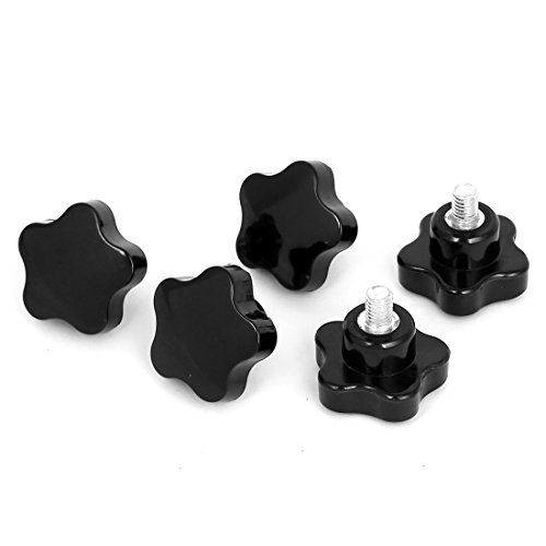 Aexit M8x10mm Thread Clamps 40mm Dia Star Head Screw Clamping Knob Strap Clamps Grips 5Pcs