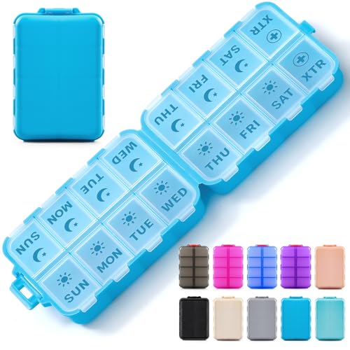 16-compartment weekly pill box with etched labels