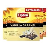 Lipton Black Tea Vanilla Caramel, Pyramid Tea Bags, Flavored Teabags, 80 Total Bags (20ct - Pack of 4)