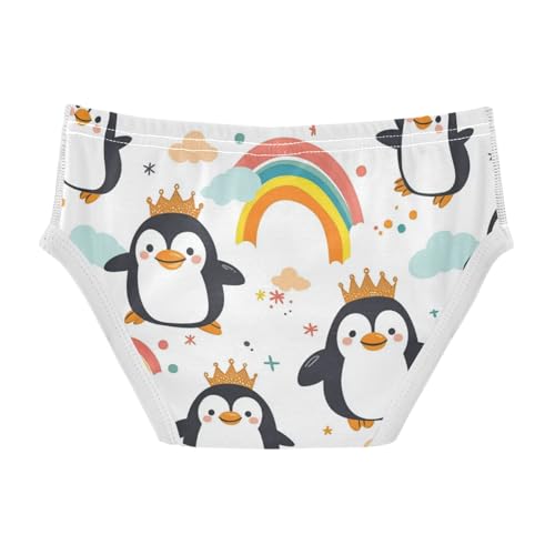 Wusikd Cute Penguins Boys' Underwear Cotton Crown Rainbows Boys Briefs Soft Toddler Underwear 2T2
