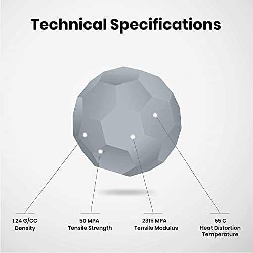Image of NUMAKERS PLA+ 3D Printer Filament, 1.75mm, Dimensional Accuracy + /- 0.03 mm, 1 kg Spool (2.2 lbs), Compatible with Most FDM Printers (Light Gray)