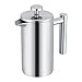350 ml French Press ekspres do kawy, izolowana praska do kawy z podwójną ścianką do domowego biura, z systemami filtracji, nadaje się do zmywarki, srebrny, stal nierdzewna klasy 304