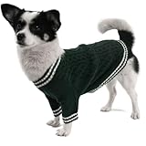 STYLE À LA MODE ET JEUNE: Le pull pour chien convient à l'automne, à l'hiver et au printemps, parfait pour que les chiens sortent pour se garder au chaud ou le portent comme vêtement de détente pour animaux de compagnie. La couleur neutre assure un style classique et à la mode, et les rayures blanches tricotées sur les poignets et le col donnent à ces pulls tricotés pour chien un aspect plus jeune, ce qui est le meilleur choix pour votre adorable chien !