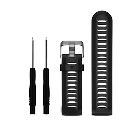 HWHMH 1PC Replacement Silicone Bands With 2PCS Pin Removal Tools For Garmin Fenix 3 / Garmin Fenix 3 HR (No Tracker, Replacement Bands Only) (Black)