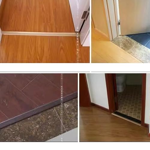 Bande de transition de sol PVC vintage pour jonction carrelage parquet et seuil de porte