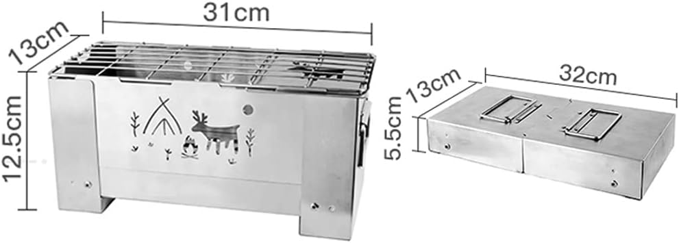 Camping Wood Stoves,Portable Mini BBQ Grill Stove,Stainless Steel Backpacking Stoves,for Tents, Shelter, Outdoor Portable Stove for Camping Heating and Cooking