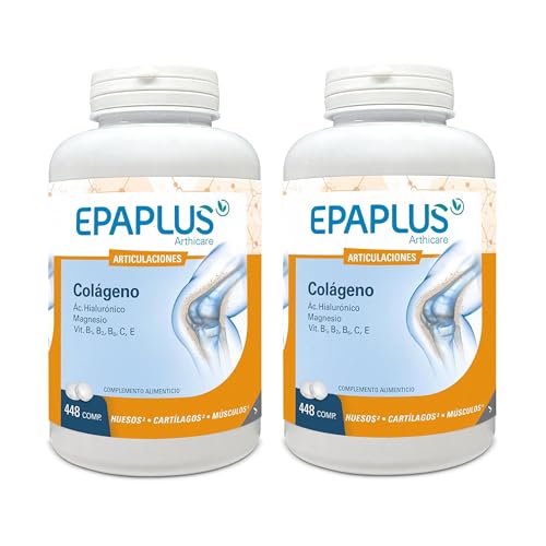 EPAPLUS Articulaciones - Pack 2 Unidades de Colágeno 448 Comprimidos - Ácido Hialurónico + Magnesio y Vit. B1, B2, B6, C y E