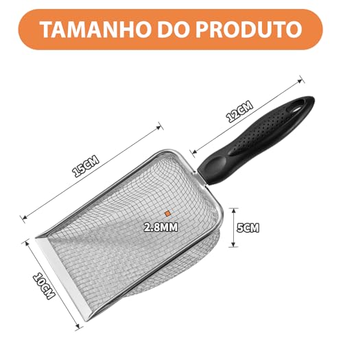 Aço Inoxidável Pá Areia Gato, Areia para Gato Peneira para Animais de Estimação Areia Peneira e Caix